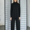 Merino Wool Turtleneck Sweater in Black