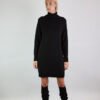Merino wool dress with raglan sleeves and roll neck