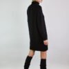 Minimalist knee-length dress with a roll neck an ribbed leg warmers with slits