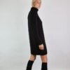 Merino wool dress with raglan sleeves and roll neck