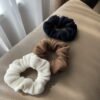 Minimalist hair scrunchies made of 100% merino wool