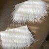 Natural ostrich feather cuffs