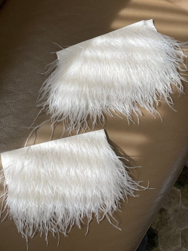 Natural ostrich feather cuffs