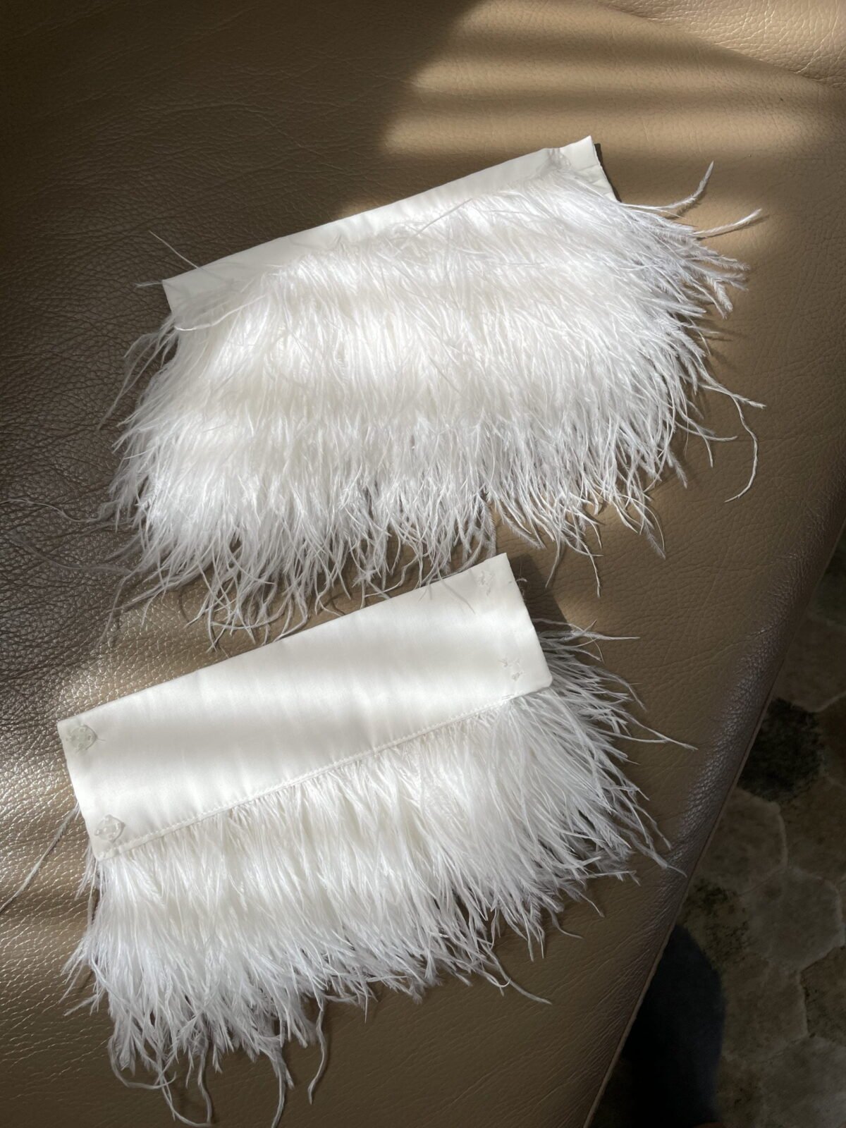 Natural ostrich feather cuffs