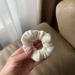 Minimalist hair scrunchie made of merino wool