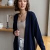 Merino wool cardigan with a belt