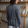 Merino wool cardigan with a belt