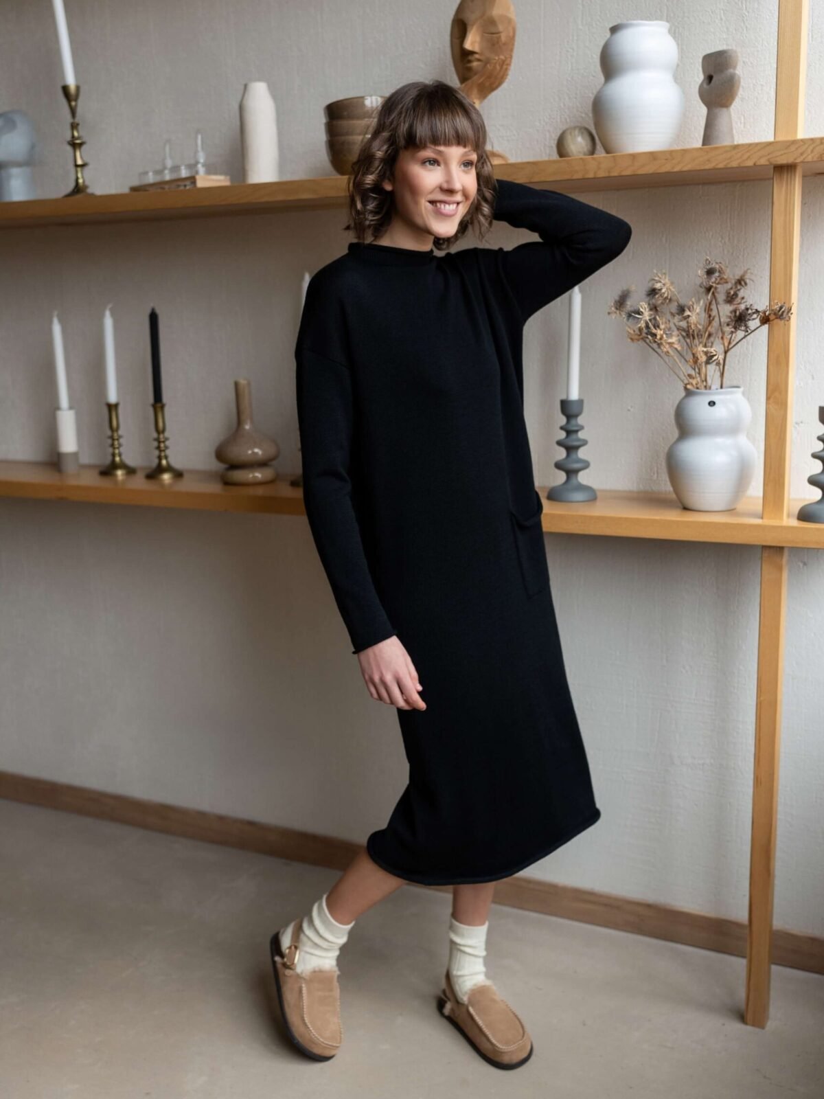 Merino wool sweater dress