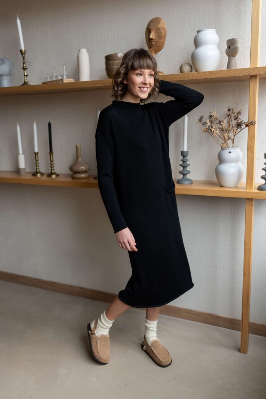 Merino wool sweater dress