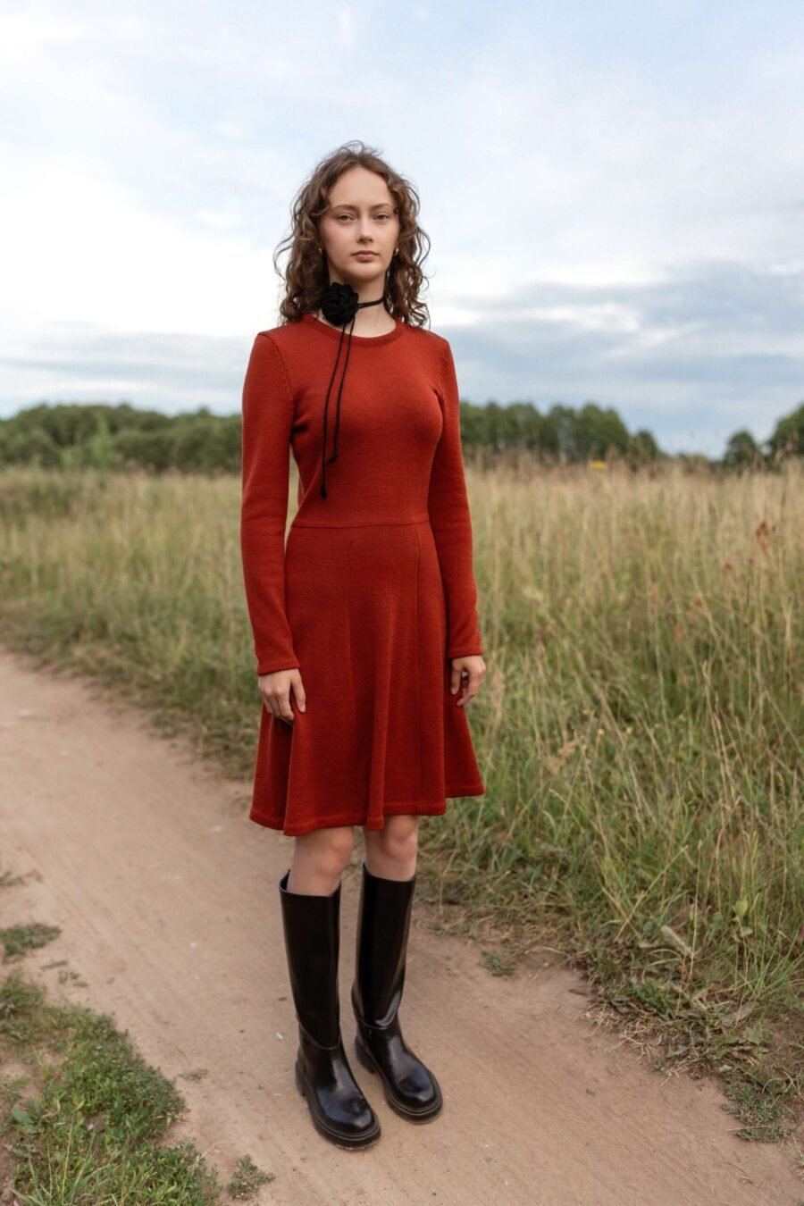 Mini merino wool sweater dress