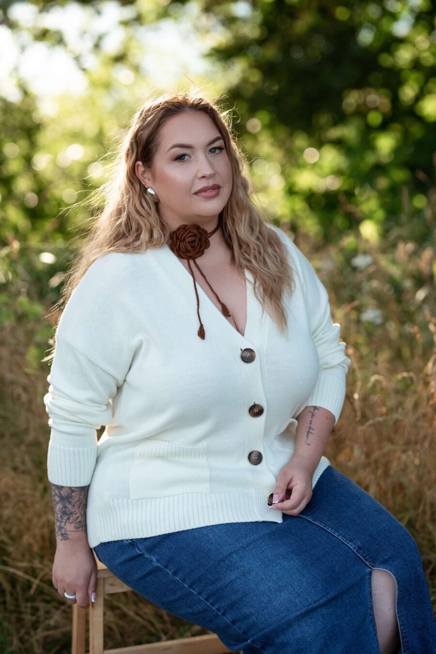 svedkauske (15 of 109) (1) Natural white knitted merino wool cardigan for women