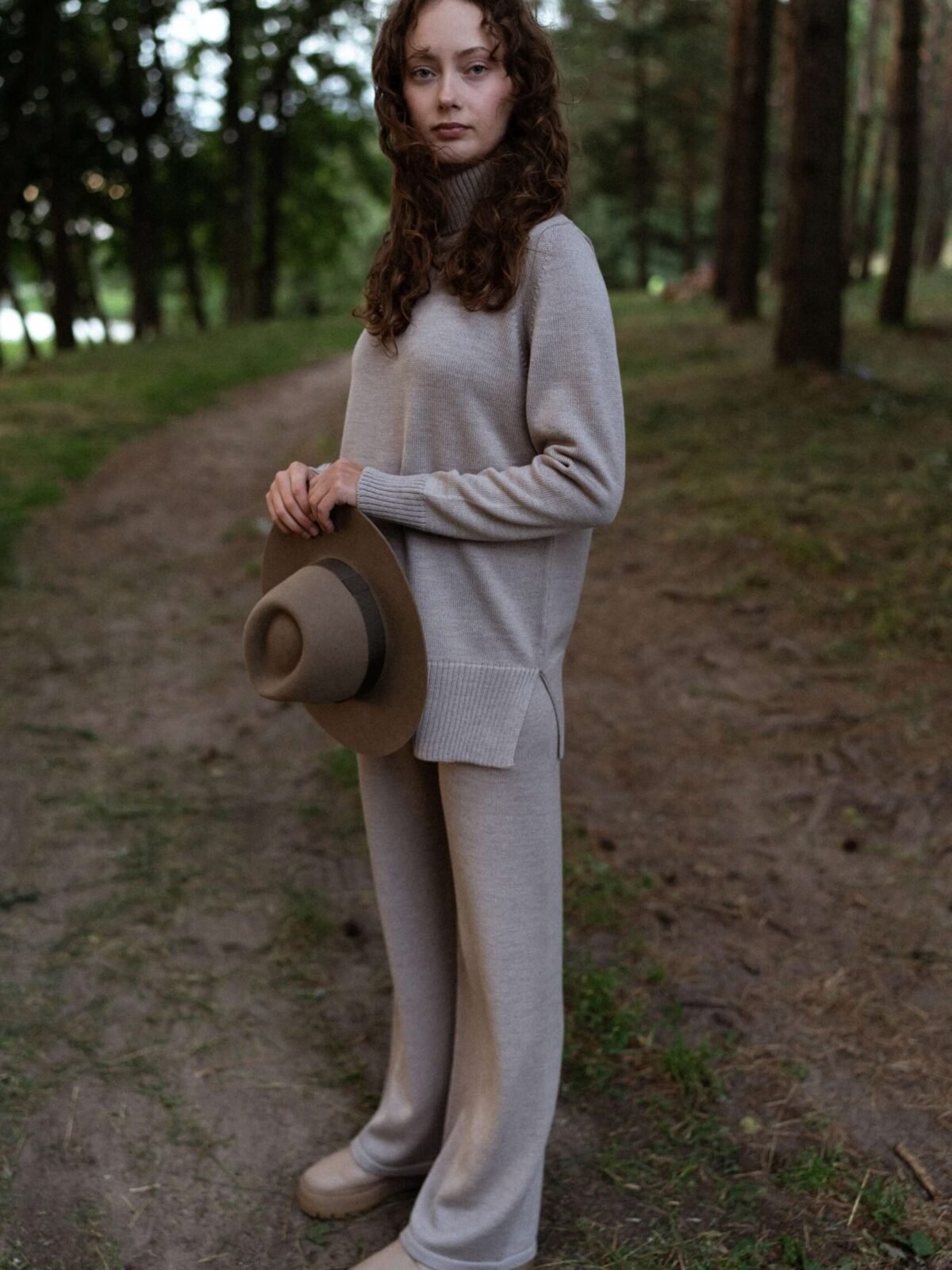 Knitted merino wool suit