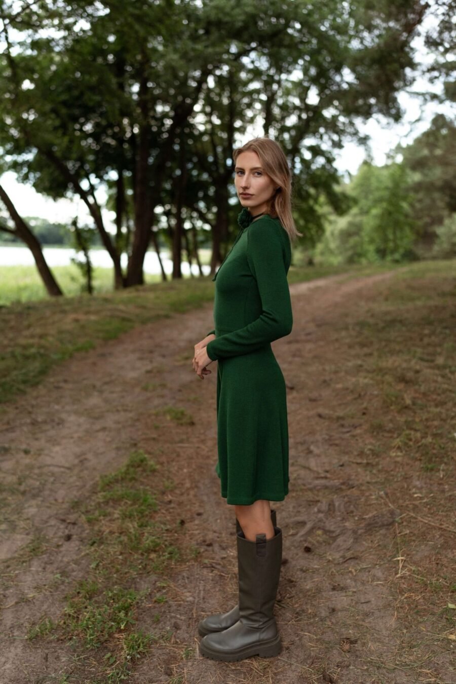 Feminine sweater dress