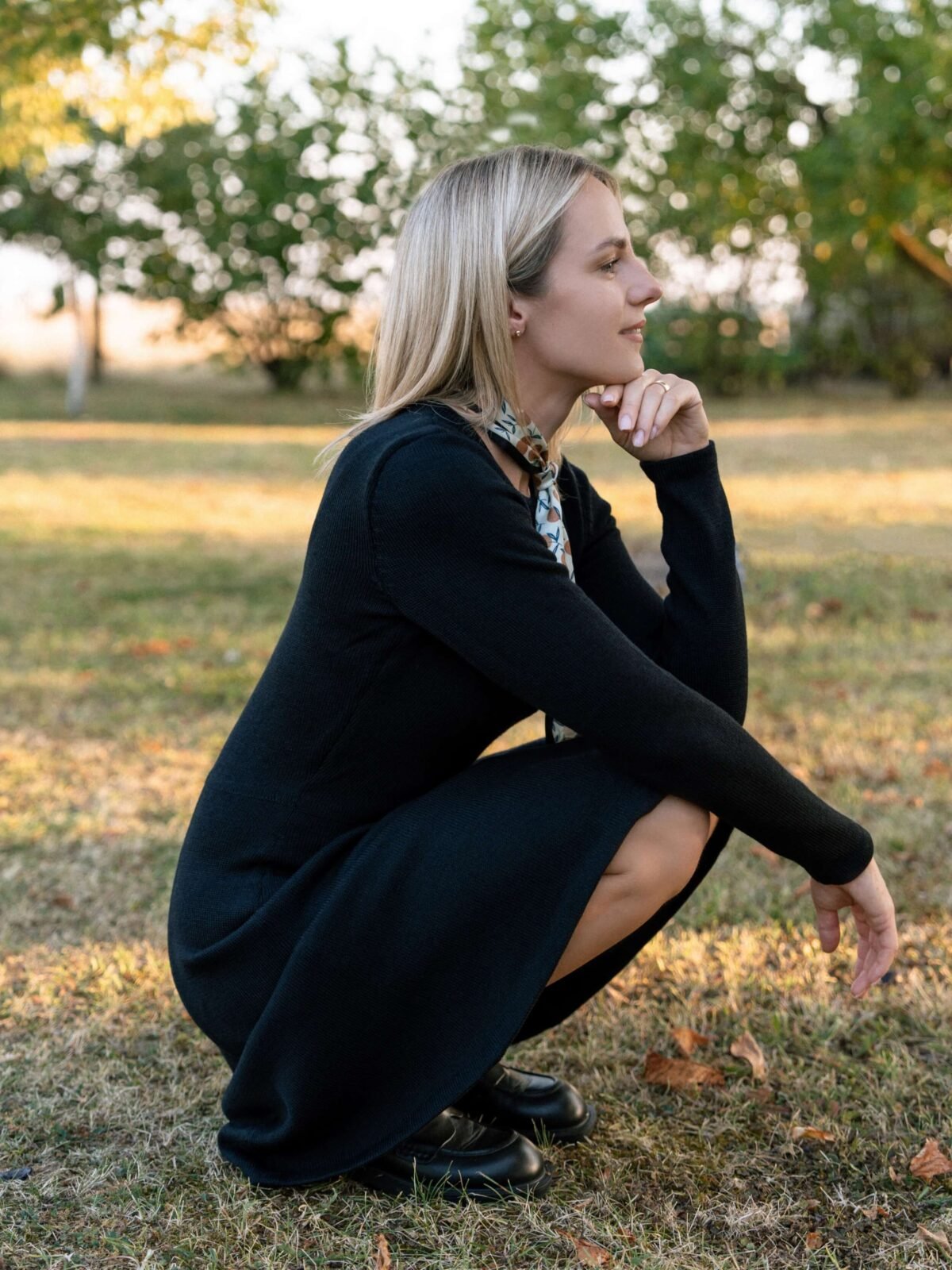 black a line mini dress