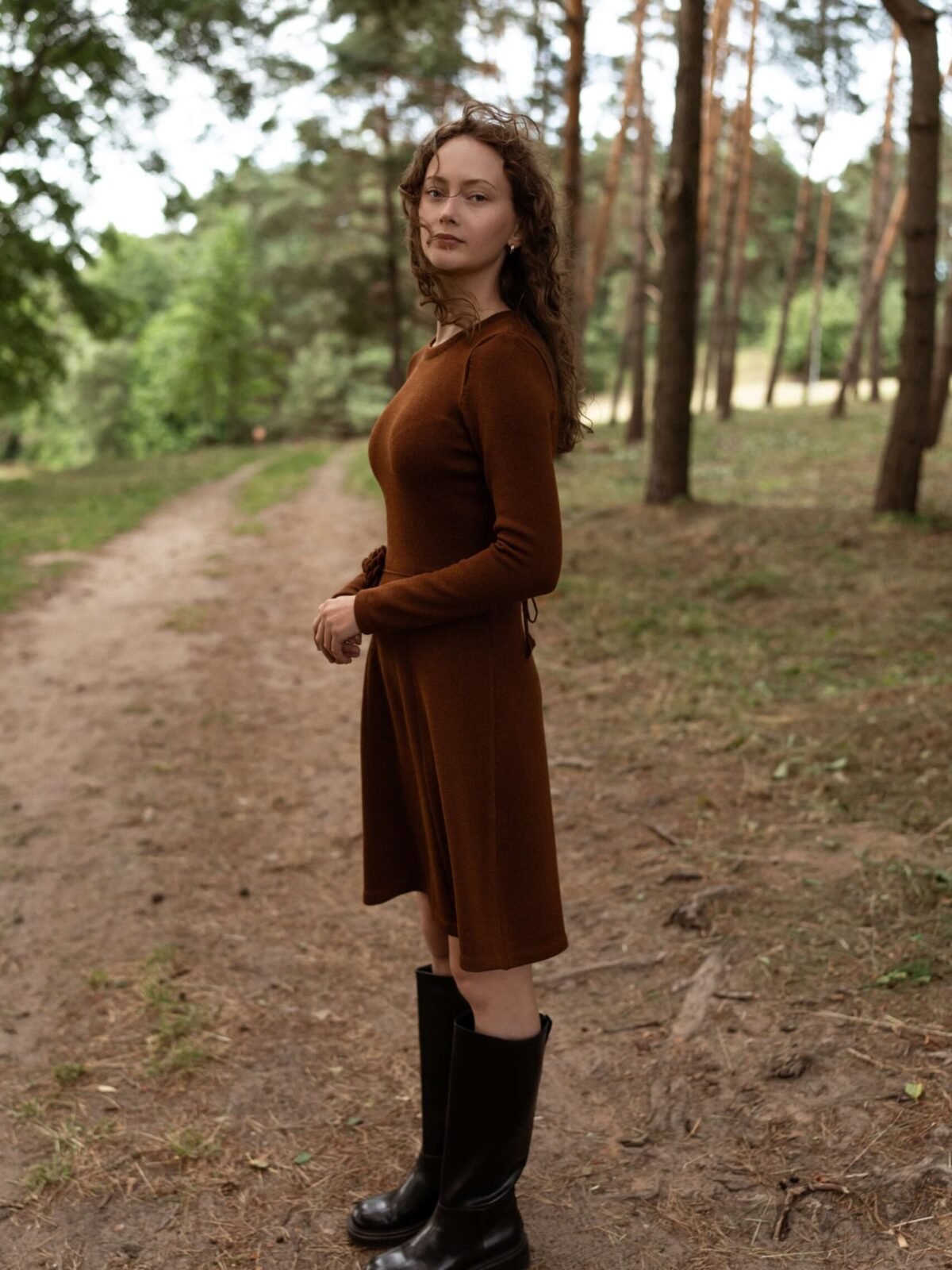 A-line merino wool sweater dress