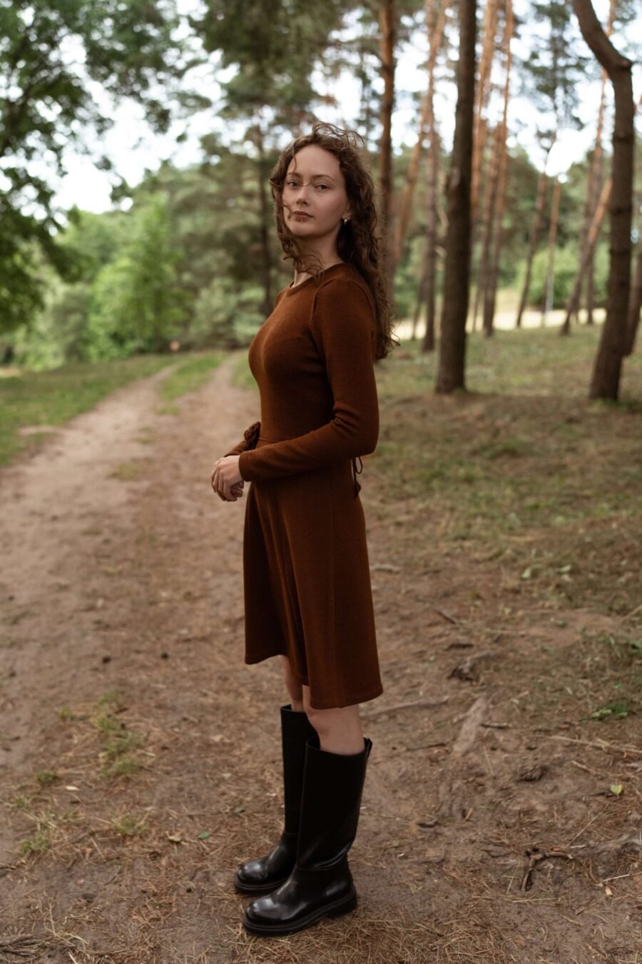 A-line merino wool sweater dress