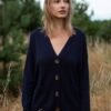 Natural blue wool cardigan