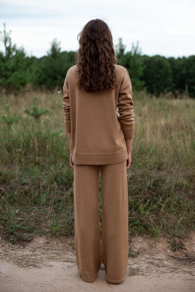 Merino Wool Lace Knit Pants