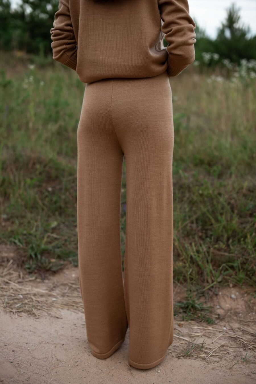 Knitted merino wool pants for women