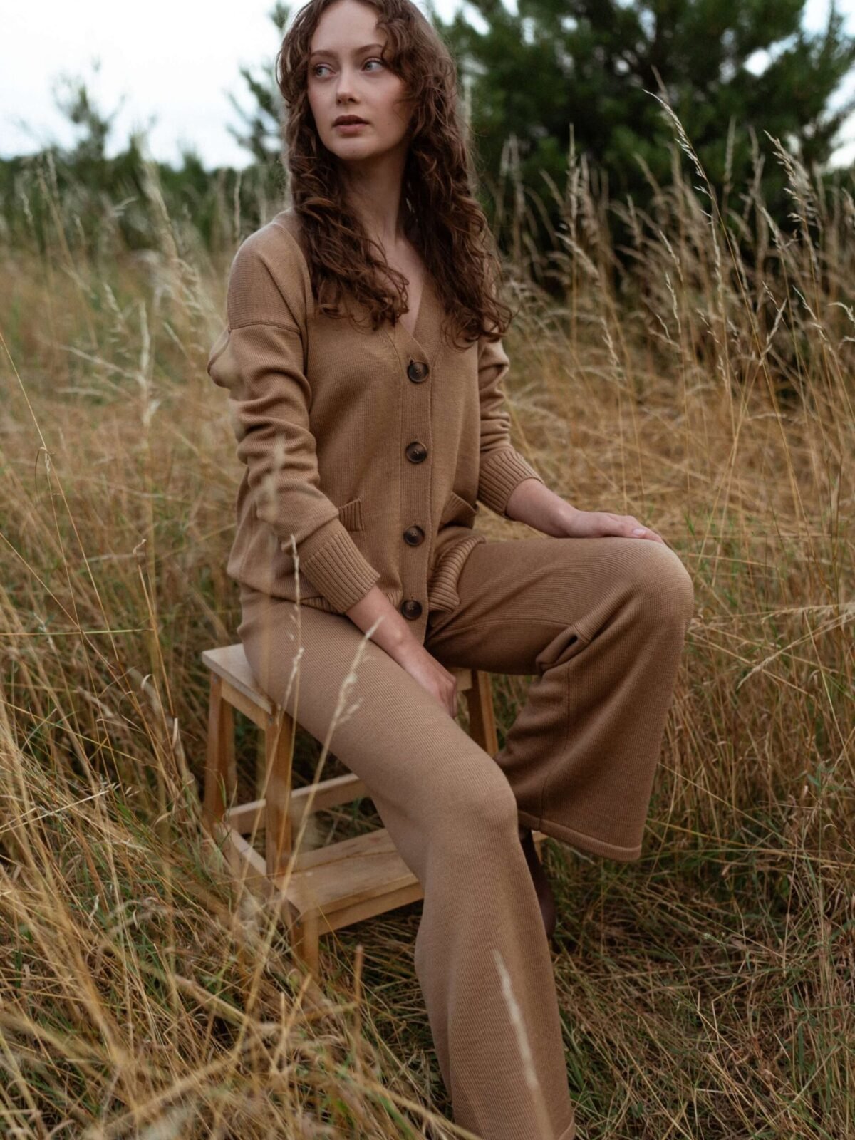 Knitted merino wool pants