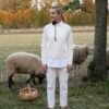 White merino wool sweater