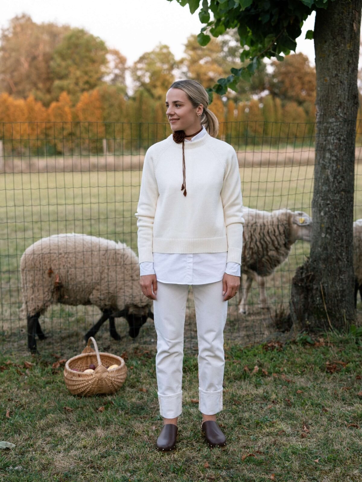 White merino wool sweater