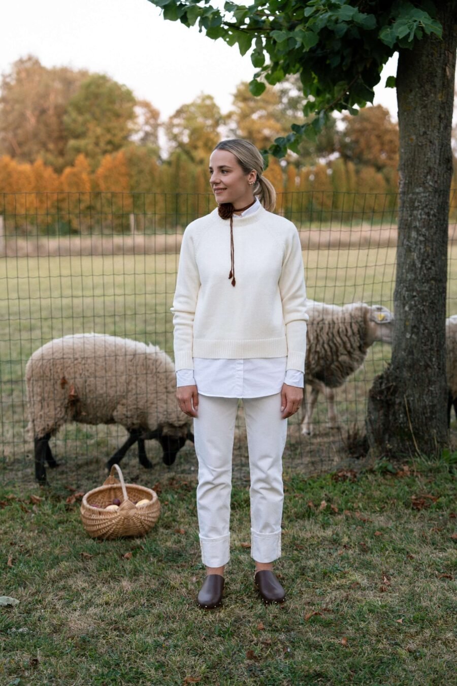 White merino wool sweater