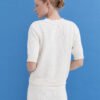 MONALA_10009 white cotton knit top with short sleeves