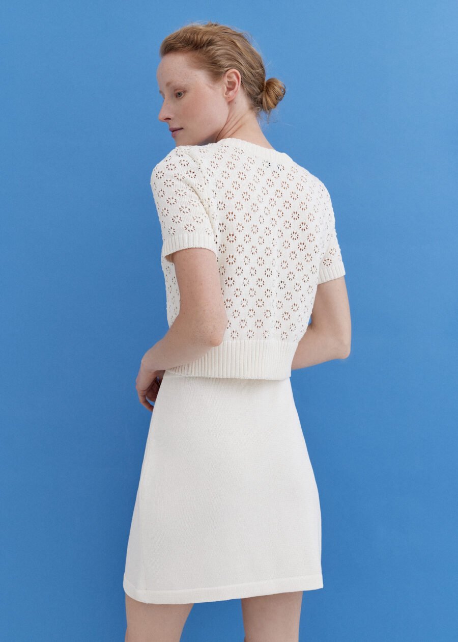 MONALA_10259 Knitted Cotton Mini Skirt in Lily