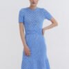 MONALA_10406 Knitted Cotton Lace Dress in Sky