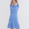 MONALA_10519 Knitted Cotton Lace Dress in Sky