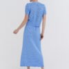 Knitted Cotton Lace Top in Sky