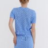Knitted Cotton Lace Top in Sky
