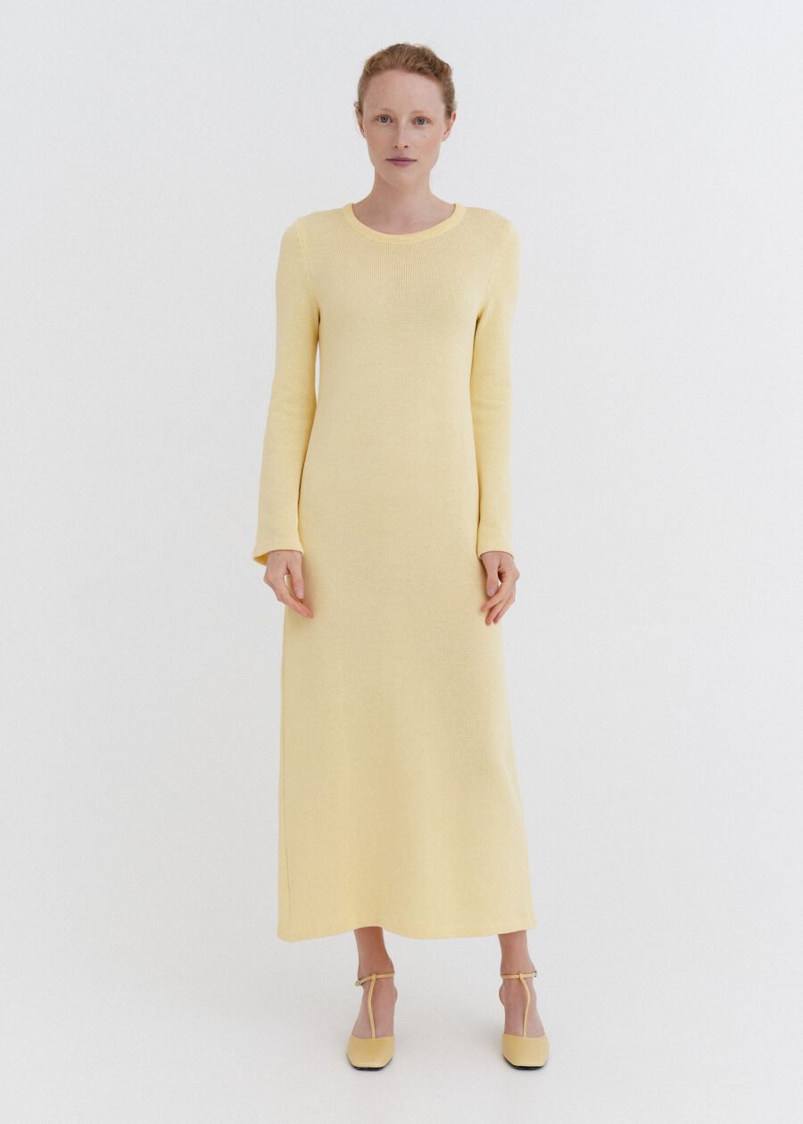 MONALA_11089 Knitted Cotton Maxi Dress in Sun