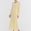 pastel yellow maxi dress for baptism ceremony