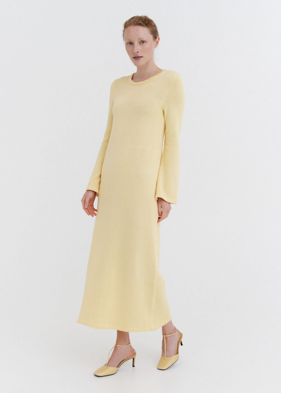 MONALA_11091 Knitted Cotton Maxi Dress in Sun