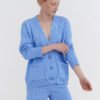MONALA_11302 Knitted Cotton Cardigan and Shorts Set in Sky