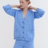 MONALA_11308 Knitted Cotton Cardigan and Shorts Set in Sky