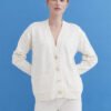 Knitted Cotton Cardigan with Buttons in Lily