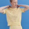 Knitted Cotton Lace Top in Sun