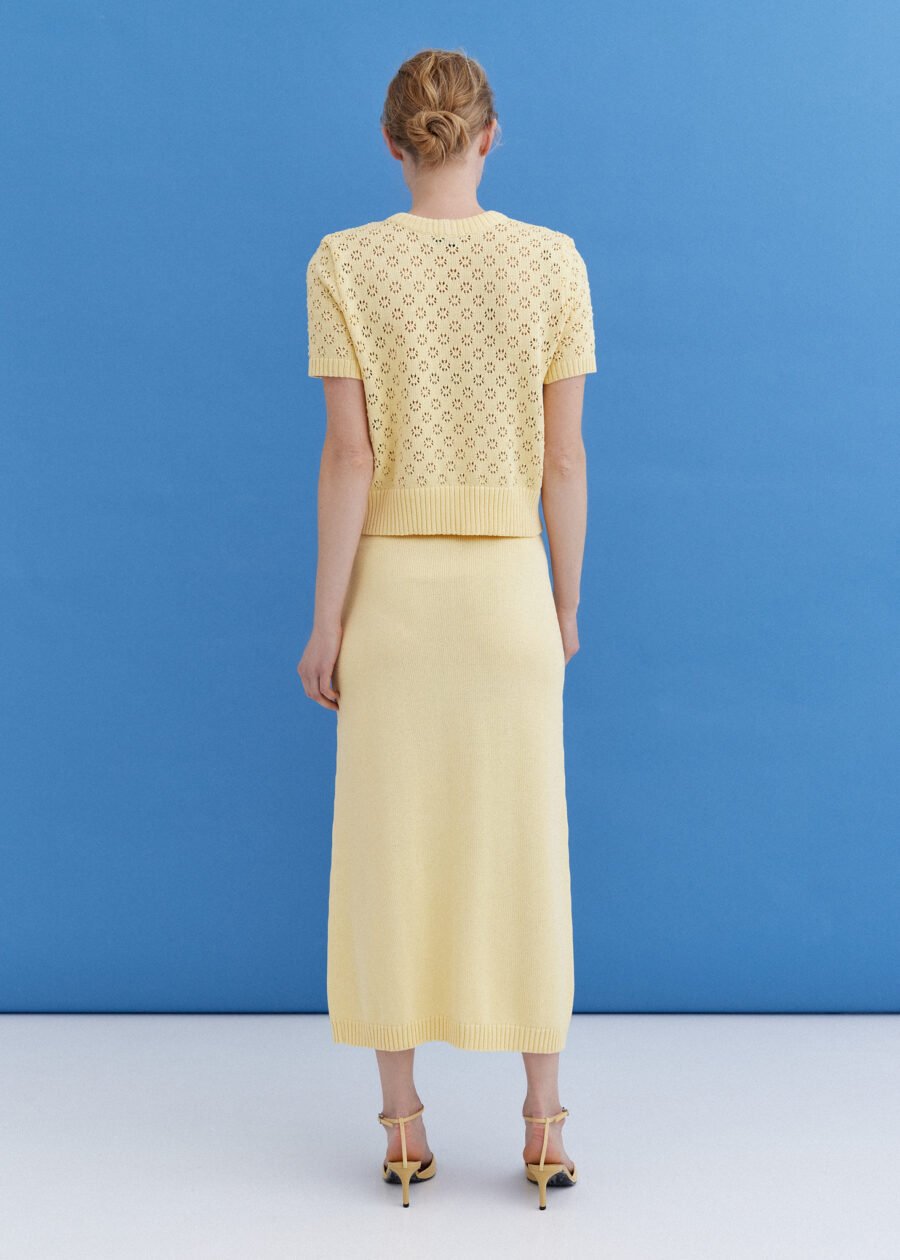 MONALA_9696 Knitted Cotton Lace Top in Sun