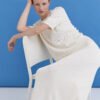 Knitted Cotton Midi Skirt in Lily