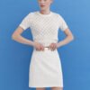 Knitted Cotton Mini Skirt in Lily