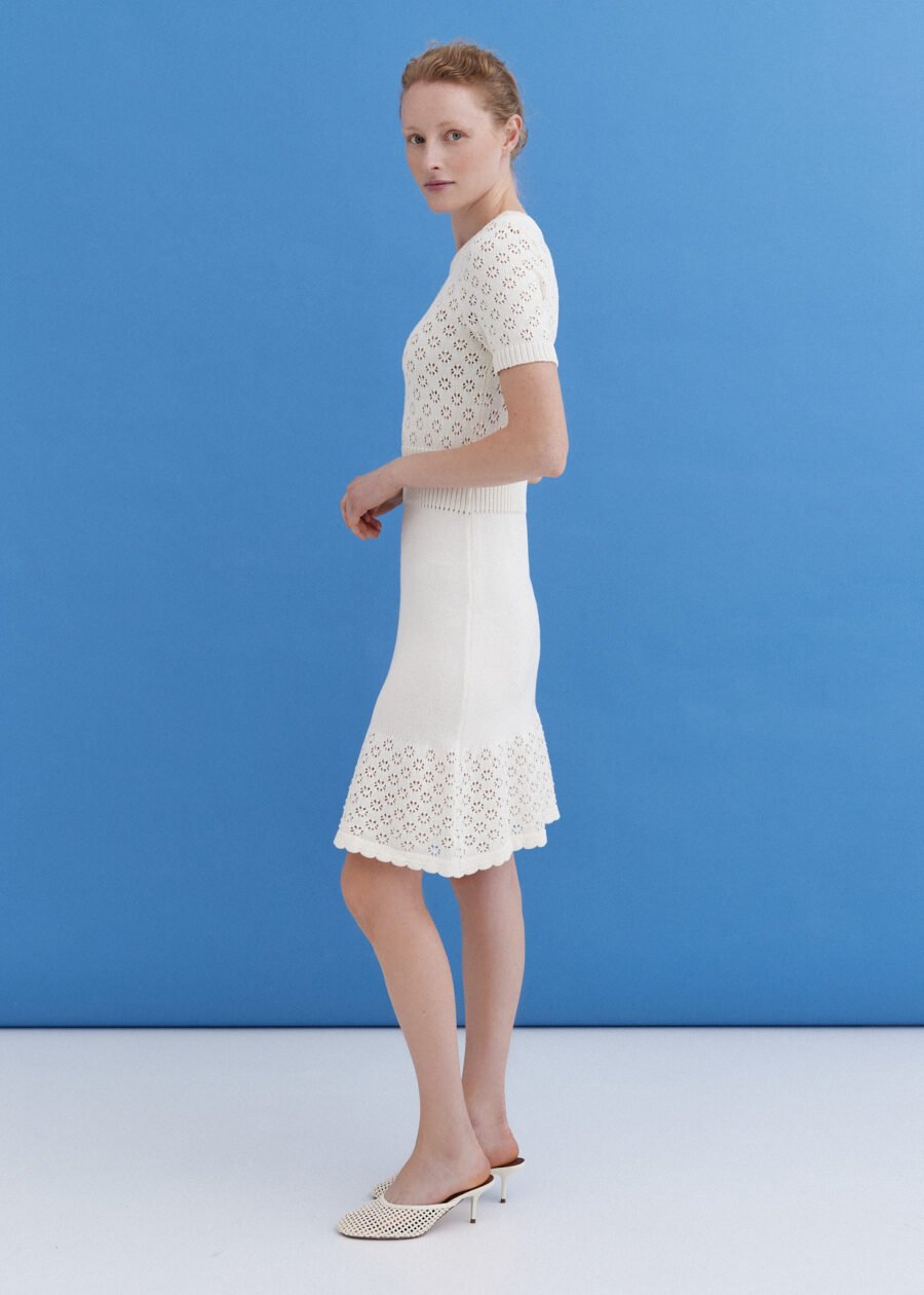MONALA_9460 Knitted Cotton Lace Dress in Lily