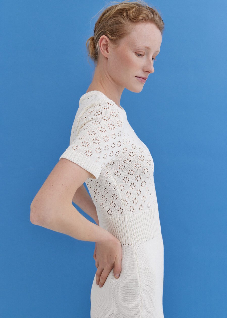 MONALA_9489 Knitted Cotton Lace Dress in Lily