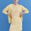 Knitted Cotton Mini Skirt in Sun
