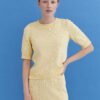 Knitted Cotton Short Sleeve Top in Sun