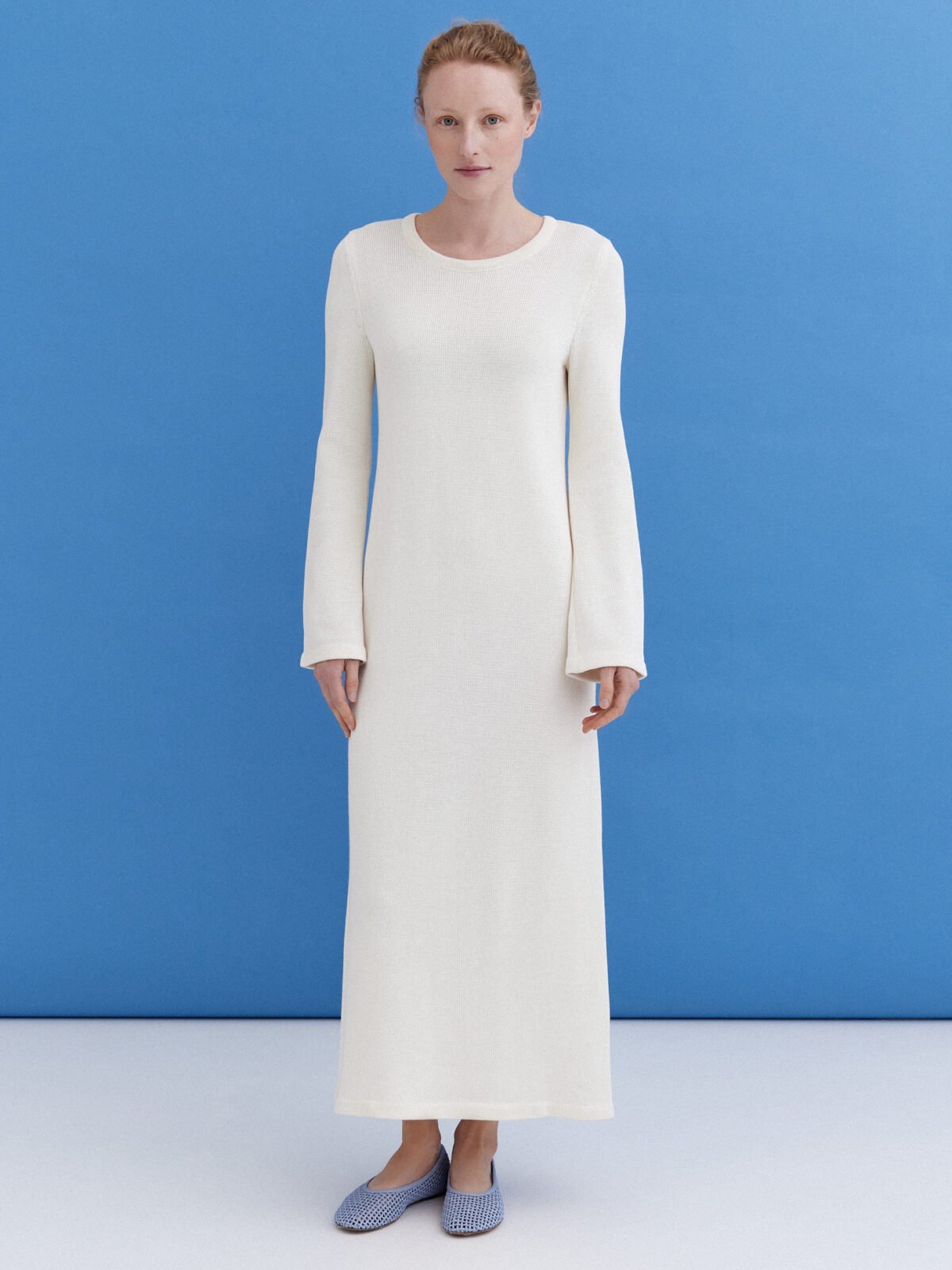 Knitted Cotton Maxi Dress in Lily