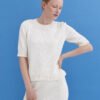Knitted Cotton Short Sleeve Top in Lily
