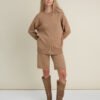 Knitted Merino Wool Oversized Sweater and Shorts Set